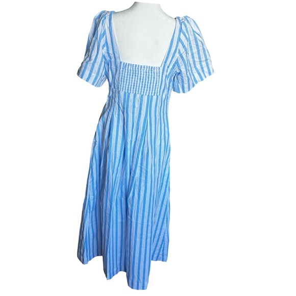 Blue Striped Midi Dress- Sz 8 - Picture 6 of 16